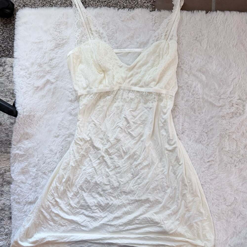 Soma Cool Nights Lace Bodice Chemise Size L Ivory